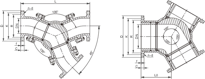 氣動(dòng)Y型三通球閥