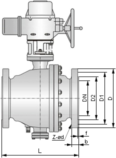 電動(dòng)切斷球閥結(jié)構(gòu)圖